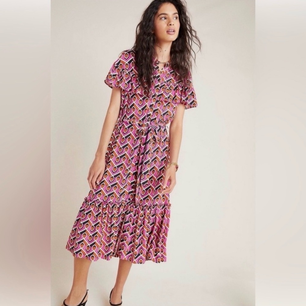 Anthropologie Corey Lynn Calter Annabel Geo Shirtdress Size Small
- EUC